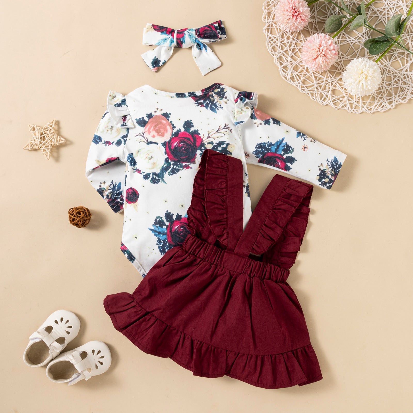 Printed Long-sleeved Baby Girl Romper My Store
