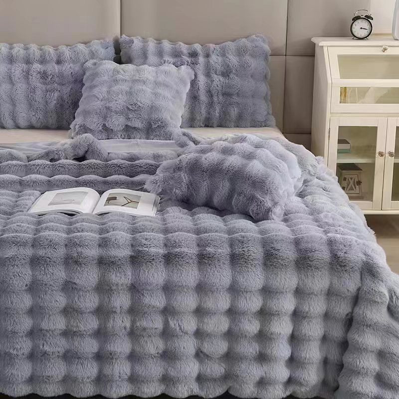 Rabbit Bubble Velvet  Blanket My Store